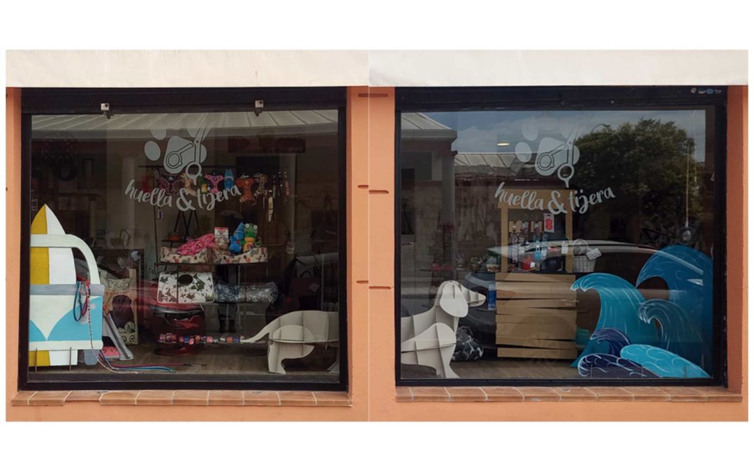 Escaparate Huella y Tijera – Diseño Comercial