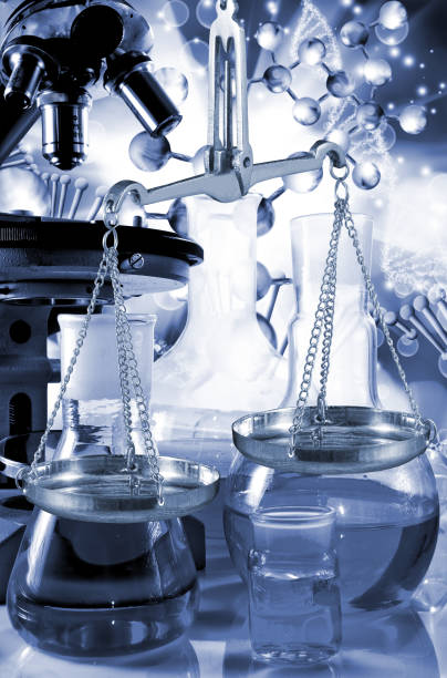 microbiological and medical equipment on a technological background